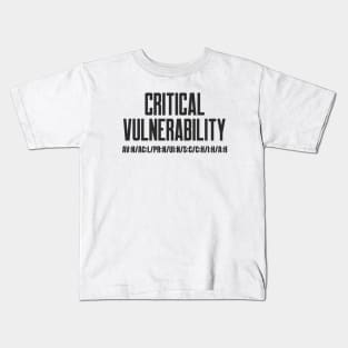 Cybersecurity Critical Vulnerability CVSS Score Vector Kids T-Shirt